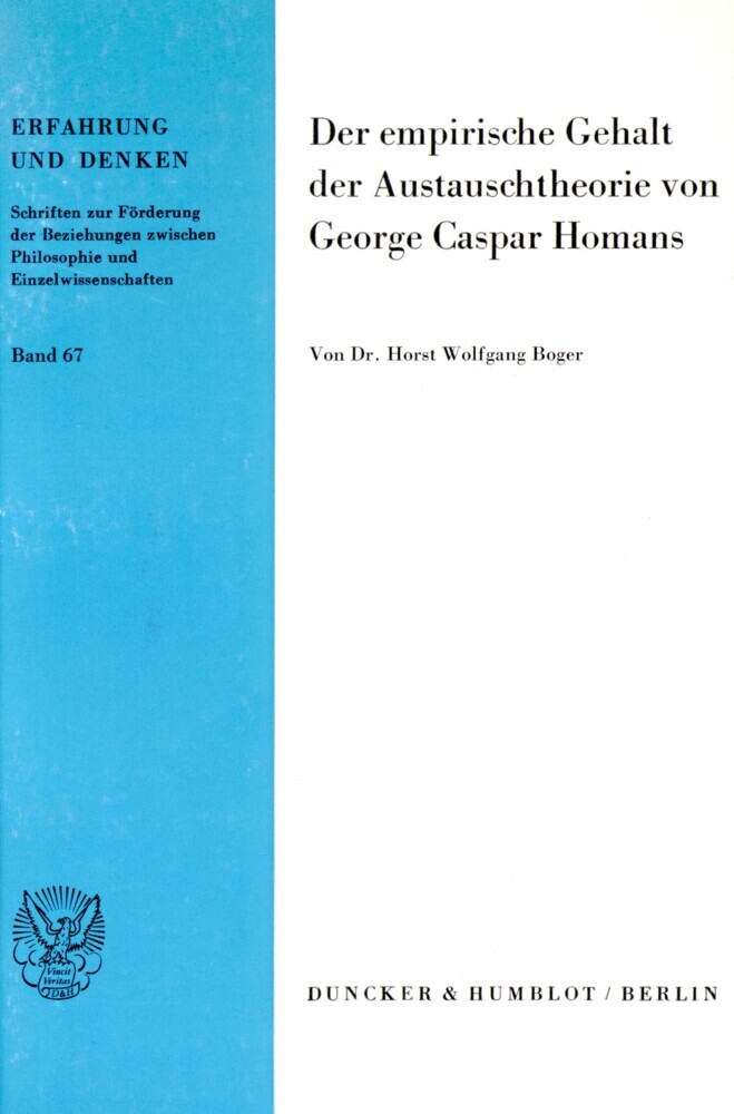 Der empirische Gehalt der Austauschtheorie von George Caspar Homans. main product photo