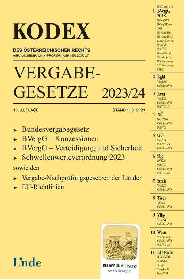 KODEX Vergabegesetze 2023/24 main product photo