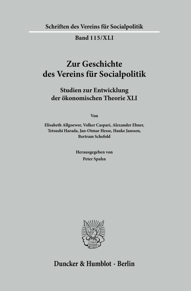 Zur Geschichte des Vereins für Socialpolitik. main product photo