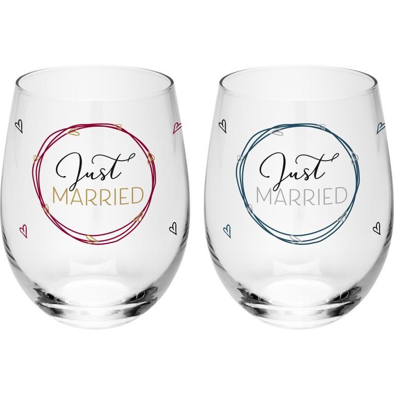 Trinkglas Set Motiv "Just married" main product photo