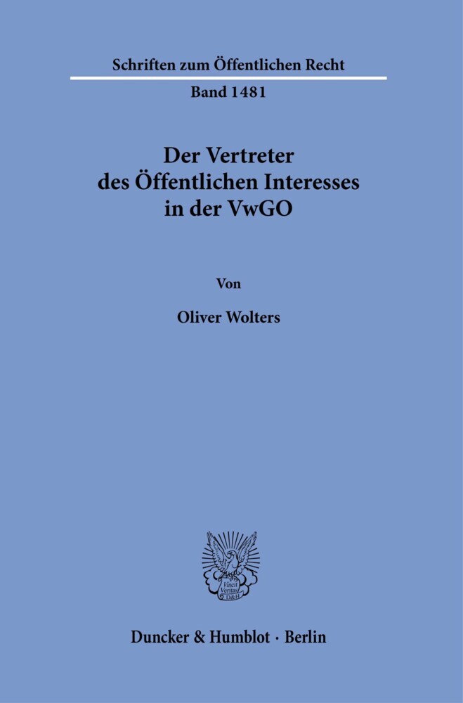 Der Vertreter des Öffentlichen Interesses in der VwGO. main product photo