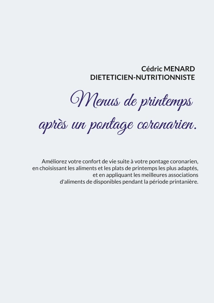 Menus de printemps après un pontage coronarien. main product photo