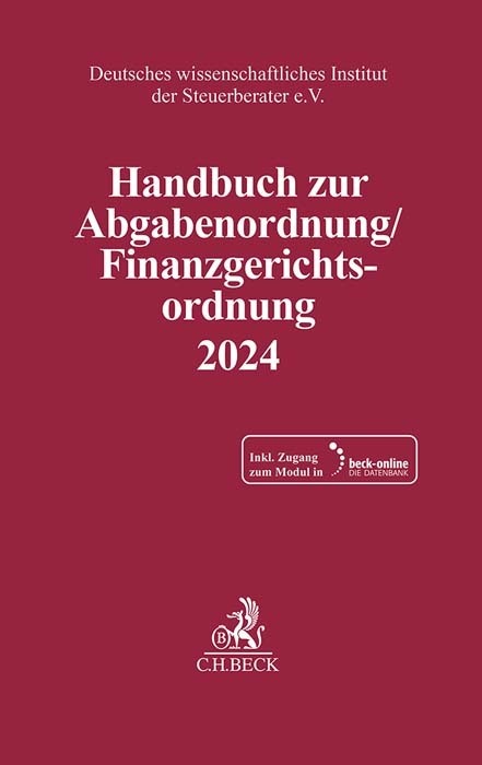 Handbuch zur Abgabenordnung / Finanzgerichtsordnung 2024, m. 1 Buch, m. 1 Online-Zugang main product photo