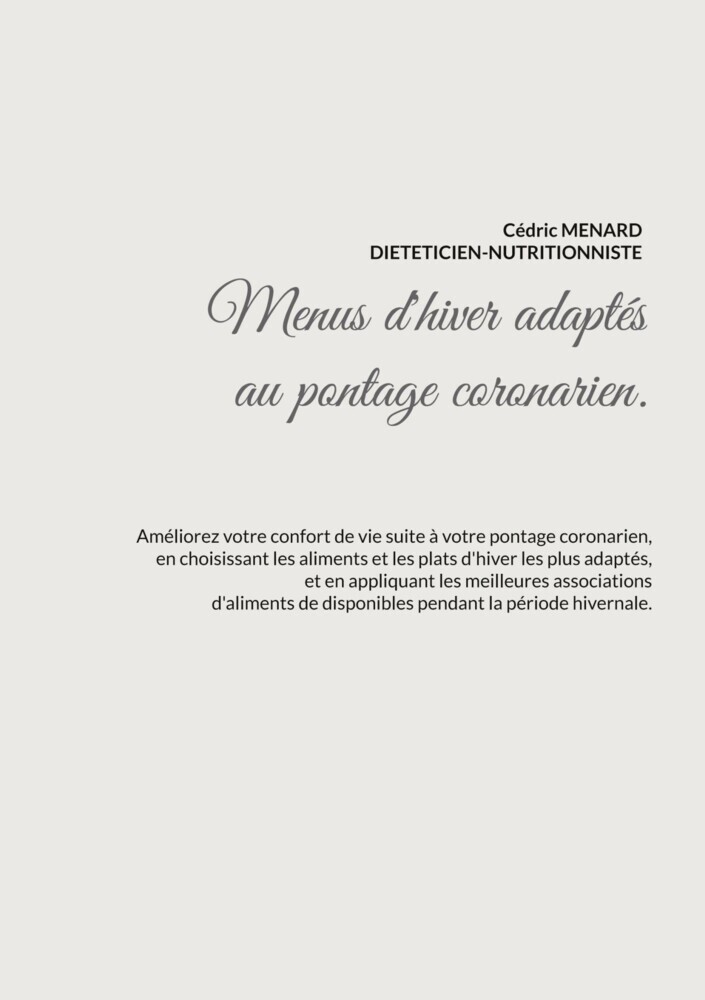 Menus d'hiver adaptés au pontage coronarien. main product photo