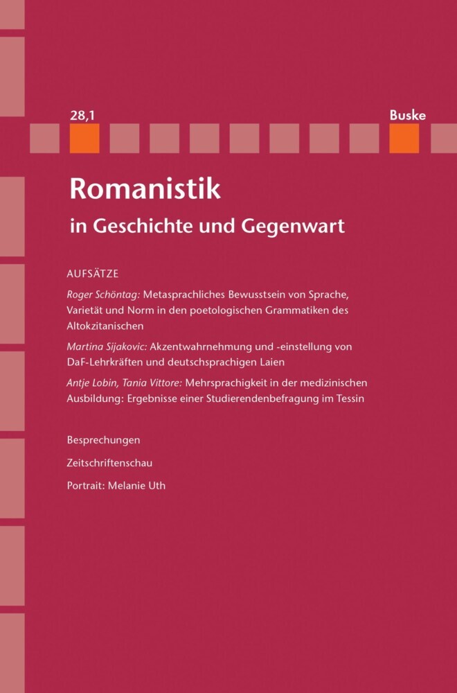 Romanistik in Geschichte und Gegenwart Jahrgang 28 Heft 1 main product photo