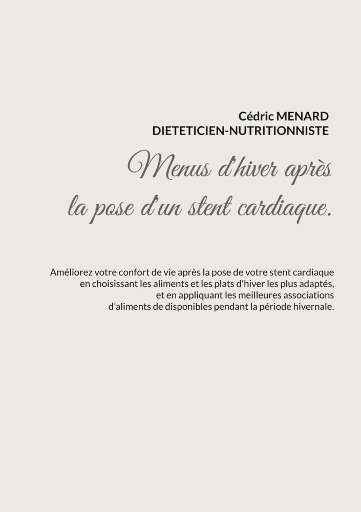 Menus d'hiver adaptés à la pose d'un stent cardiaque. main product photo