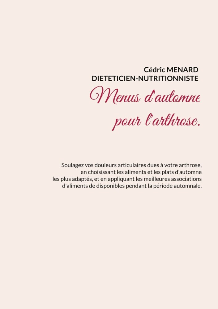 Menus d'automne pour l'arthrose. main product photo