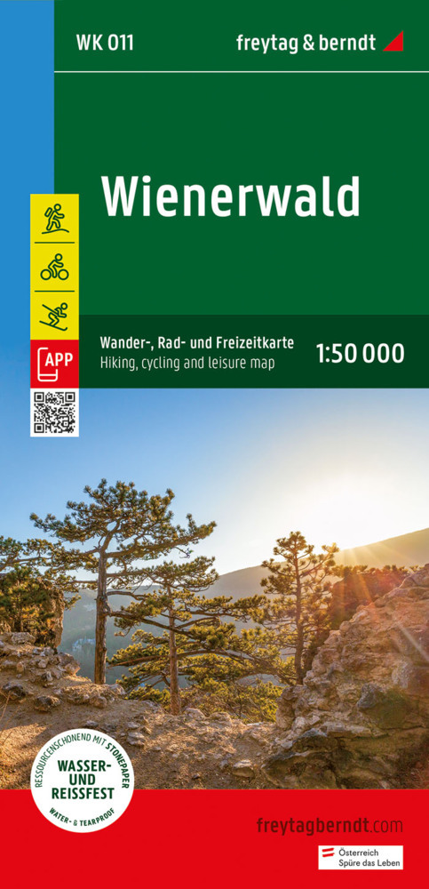 Wienerwald, Wander-, Rad- und Freizeitkarte 1:50.000, freytag & berndt, WK 011 main product photo