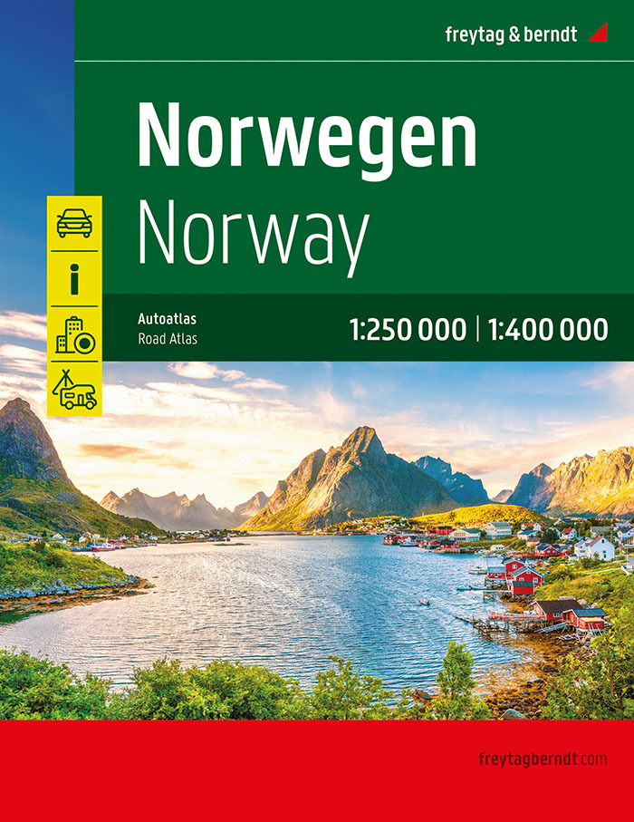 Norwegen, Autoatlas 1:250.000 - 1:400.000, freytag & berndt main product photo