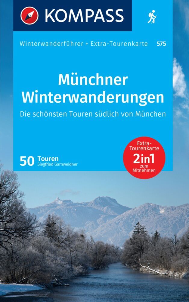 KOMPASS Wanderführer Münchner Winterwanderungen, 50 Touren mit Extra-Tourenkarte main product photo