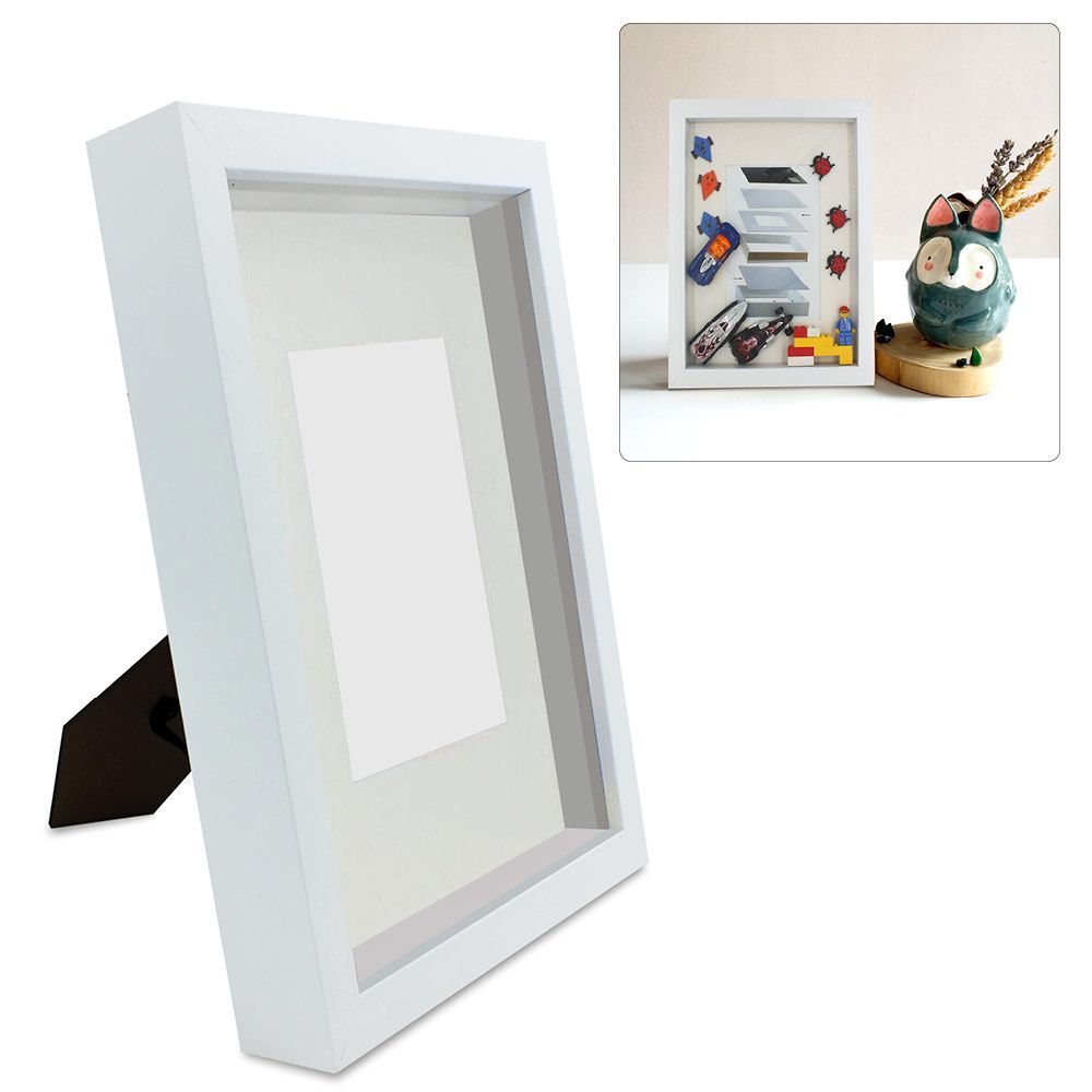 Dekorahmen, weiß, Format ca. 250 x 300 x 45 mm, Fenstergröße jeweils 115 x 165 mm, nutzbare Tiefe 20 mm main product photo