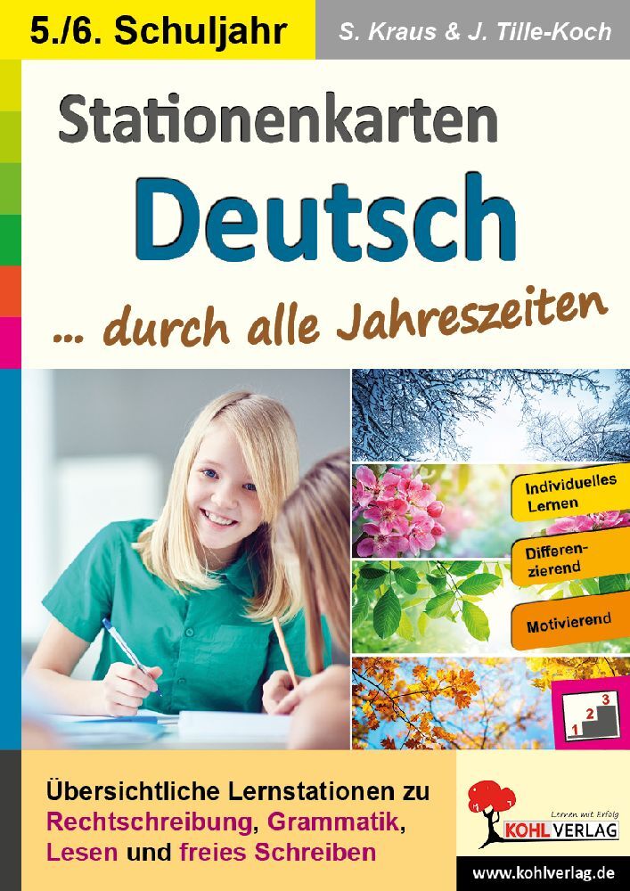 Stationenkarten Deutsch durch alle Jahreszeiten / Klasse 5-6 main product photo