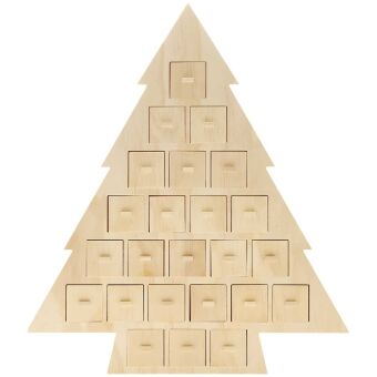 Adventskalender "Tanne" aus Holz mit 24 Schubladen, FSC 100%