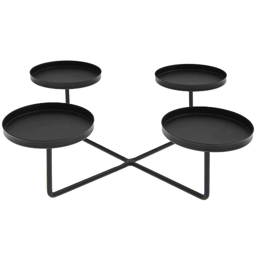 Metall-Kerzenhalter für 4 Stumpenkerzen, schwarz main product photo