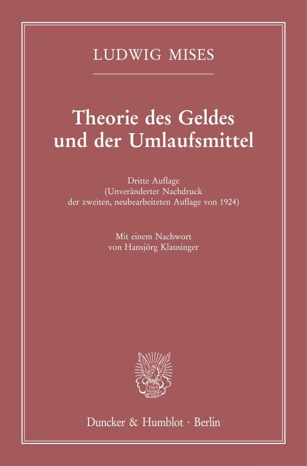 Theorie des Geldes und der Umlaufsmittel. main product photo