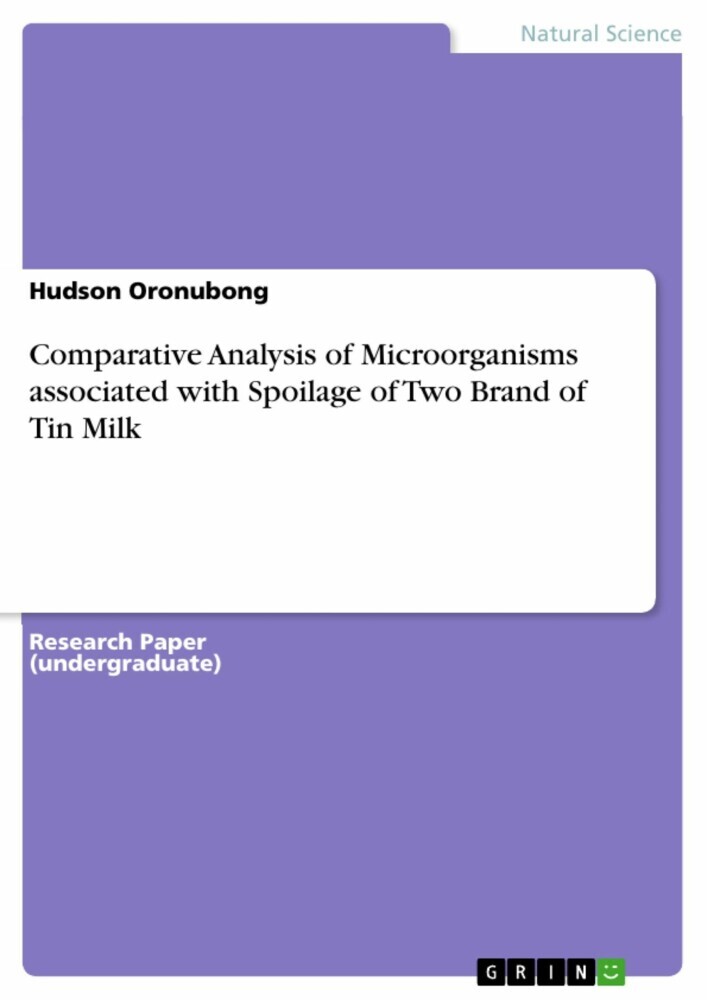 Comparative Analysis of Microorganisms associated with Spoilage of Two Brand of Tin Milk main product photo