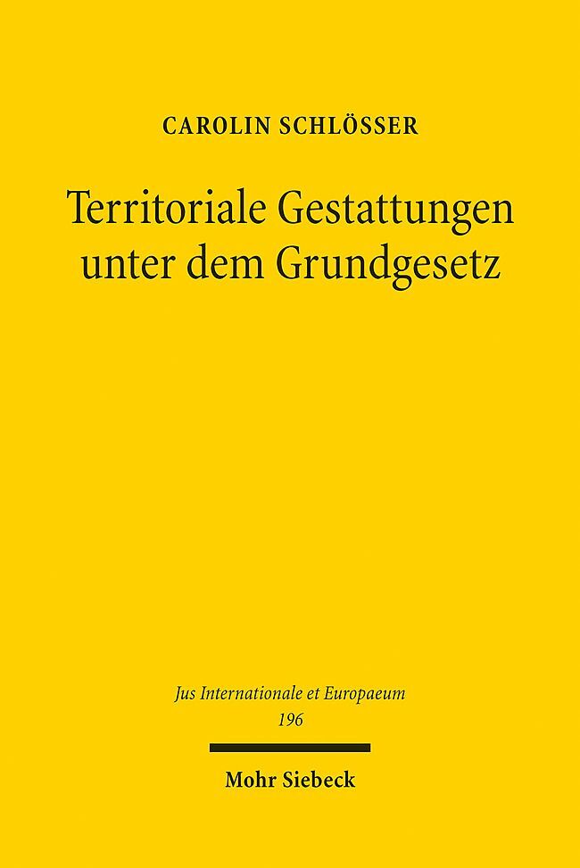 Territoriale Gestattungen unter dem Grundgesetz main product photo
