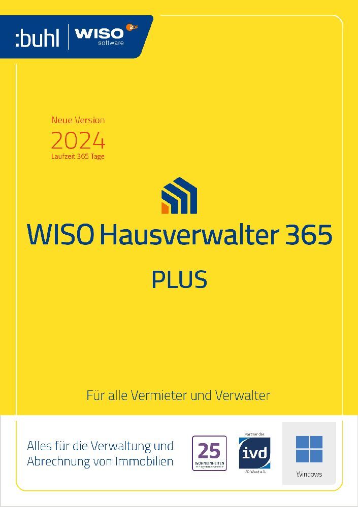 WISO Hausverwalter 365 Plus, 1 CD-ROM main product photo
