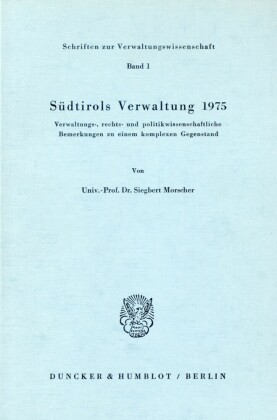 Südtirols Verwaltung 1975.