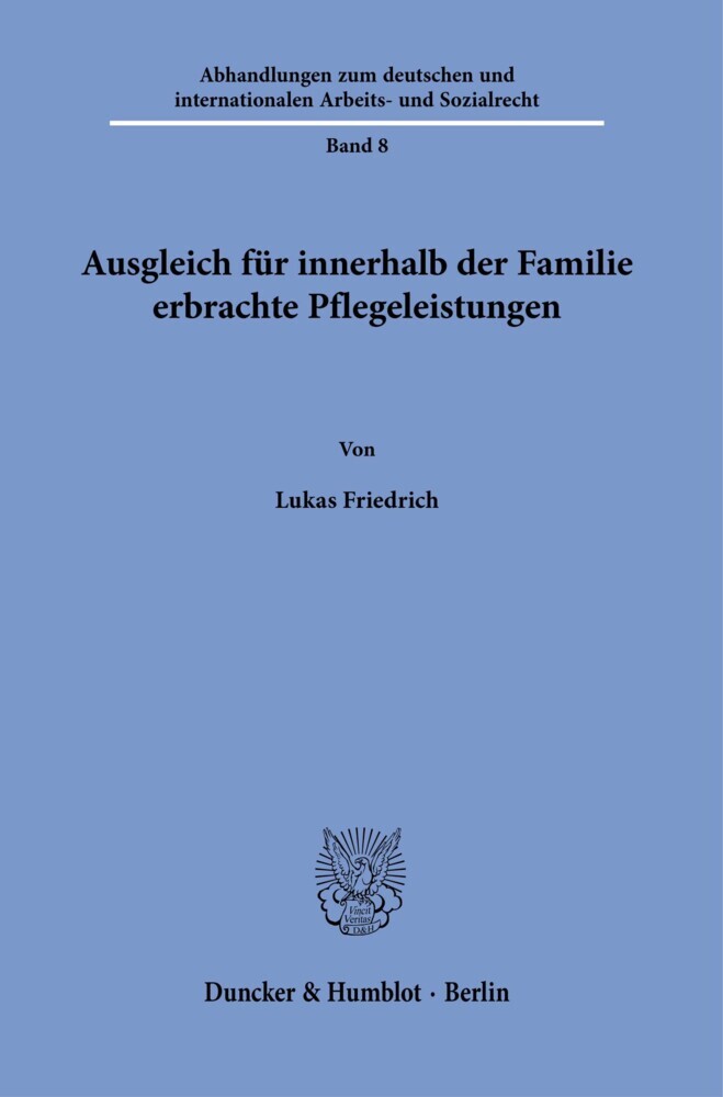 Ausgleich für innerhalb der Familie erbrachte Pflegeleistungen. main product photo