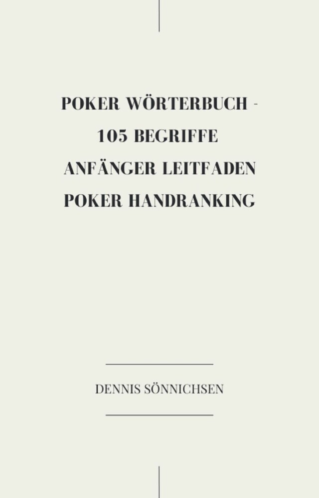 Poker Wörterbuch -105 Begriffe main product photo