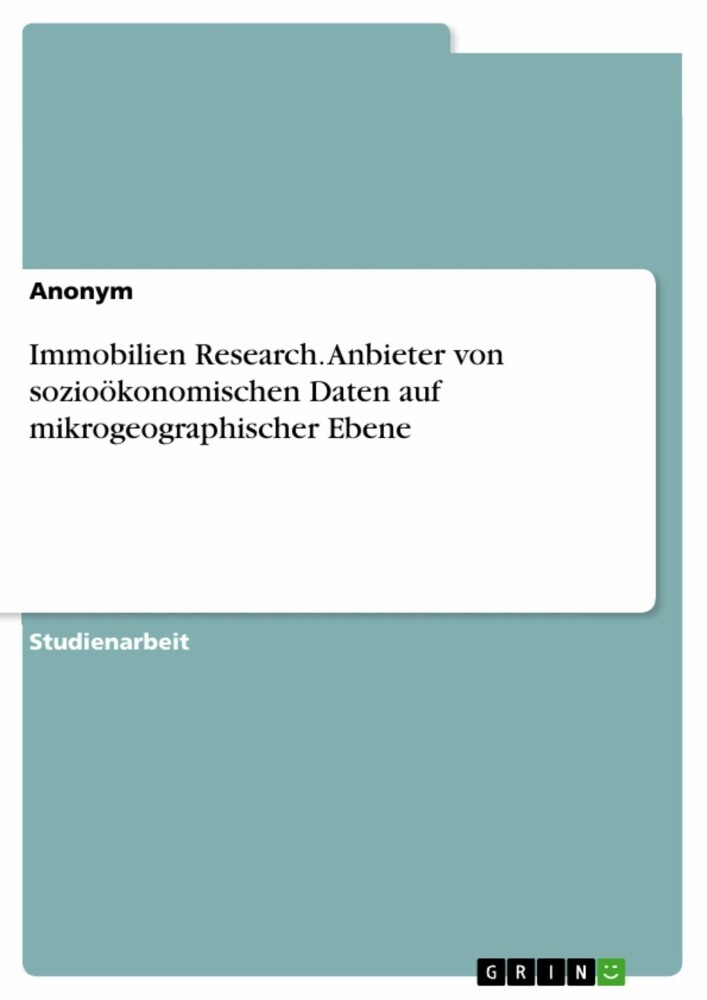 Immobilien Research. Anbieter von sozioökonomischen Daten auf mikrogeographischer Ebene main product photo