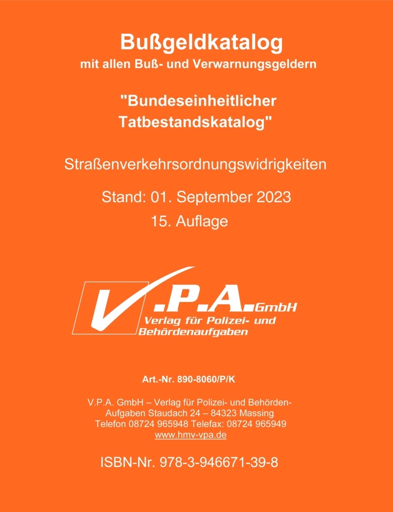 Original-Bußgeldkatalog der Polizei main product photo