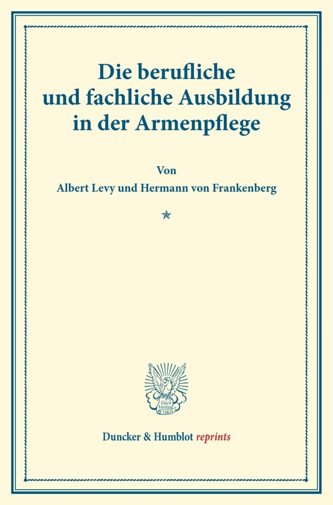 Die berufliche und fachliche Ausbildung in der Armenpflege. main product photo