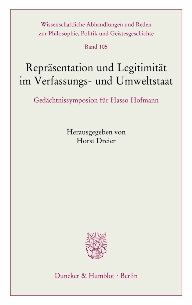 Repräsentation und Legitimität im Verfassungs- und Umweltstaat. main product photo