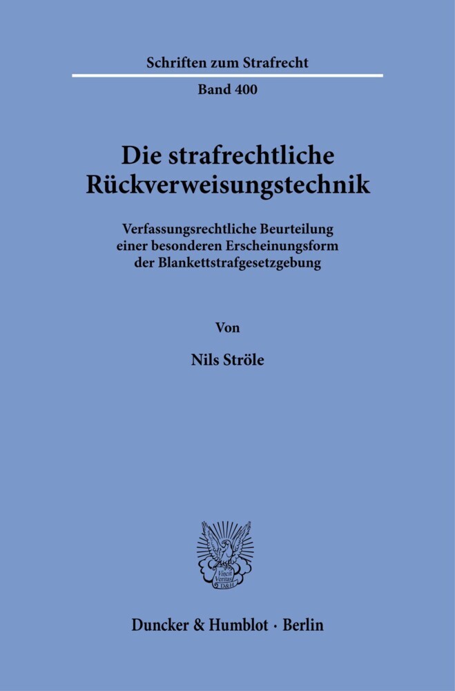 Die strafrechtliche Rückverweisungstechnik. main product photo