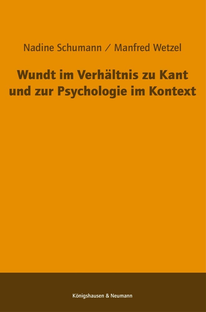Wundt im Verhältnis zu Kant und zur Psychologie im Kontext main product photo