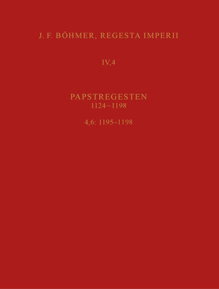 Regesta Imperii IV, 4, Lfg. 6: 1195-1198. Cölestin III. main product photo
