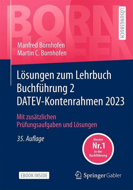 Lösungen zum Lehrbuch Buchführung 2 DATEV-Kontenrahmen 2023, m. 1 Buch, m. 1 E-Book main product photo