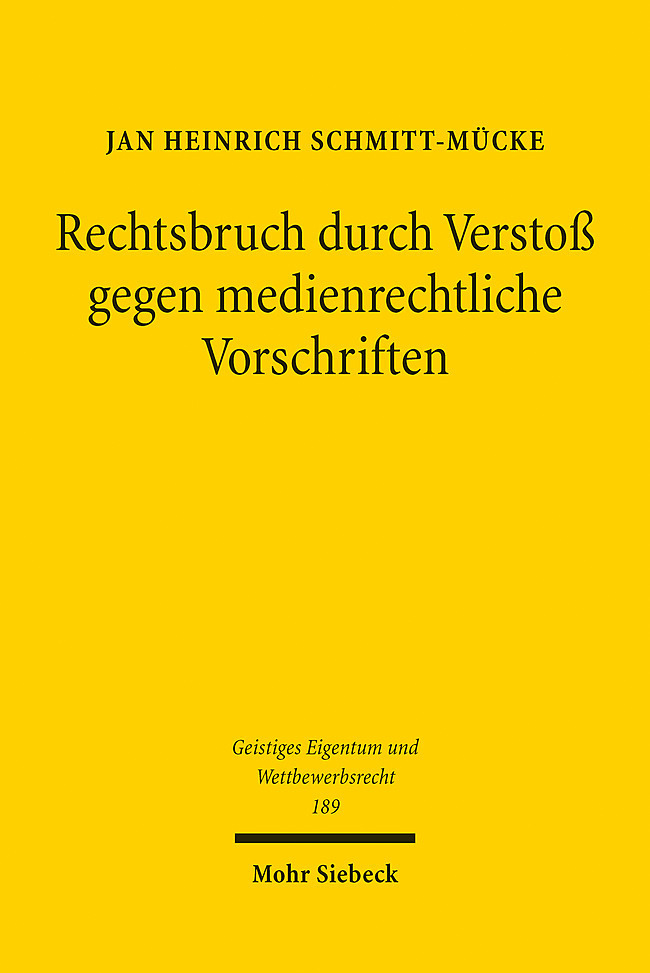 Rechtsbruch durch Verstoß gegen medienrechtliche Vorschriften main product photo