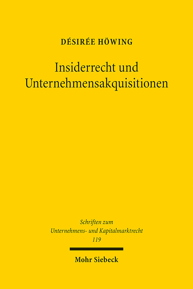 Insiderrecht und Unternehmensakquisitionen main product photo