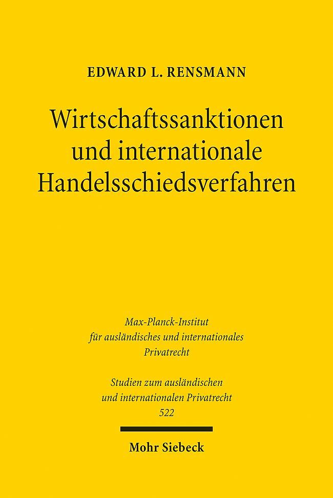 Wirtschaftssanktionen und internationale Handelsschiedsverfahren main product photo