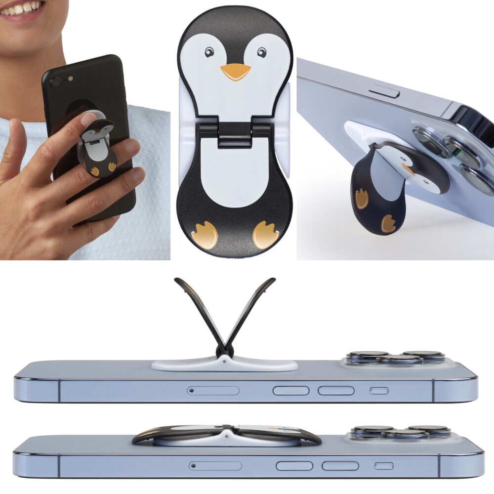 zipgrips Pinguin - 2 in 1 Handy-Griff & Aufsteller - Sicherer Griff - Halter für Smartphones - Perfekte Selfies - Ideal für Videos main product photo
