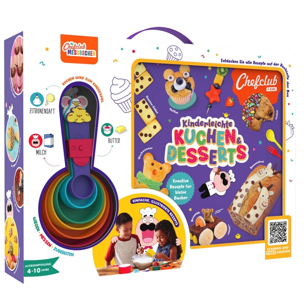 Set: Rezeptbuch "Kinderleichte KUCHEN & DESSERTS" mit Chefclub Messbechern main product photo