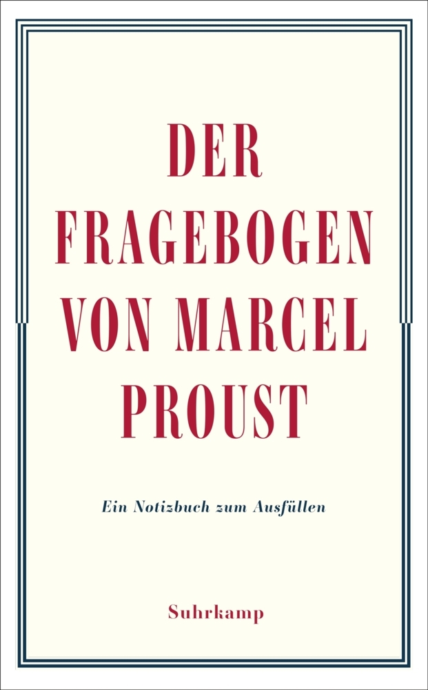 Der Fragebogen von Marcel Proust. Ein Notizbuch zum Ausfüllen main product photo