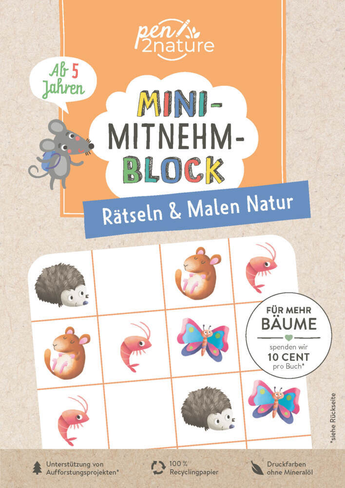 Mini-Mitnehm-Block Rätseln & Malen Natur main product photo