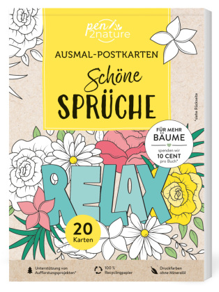 Ausmal-Postkarten Schöne Sprüche | 20 Karten