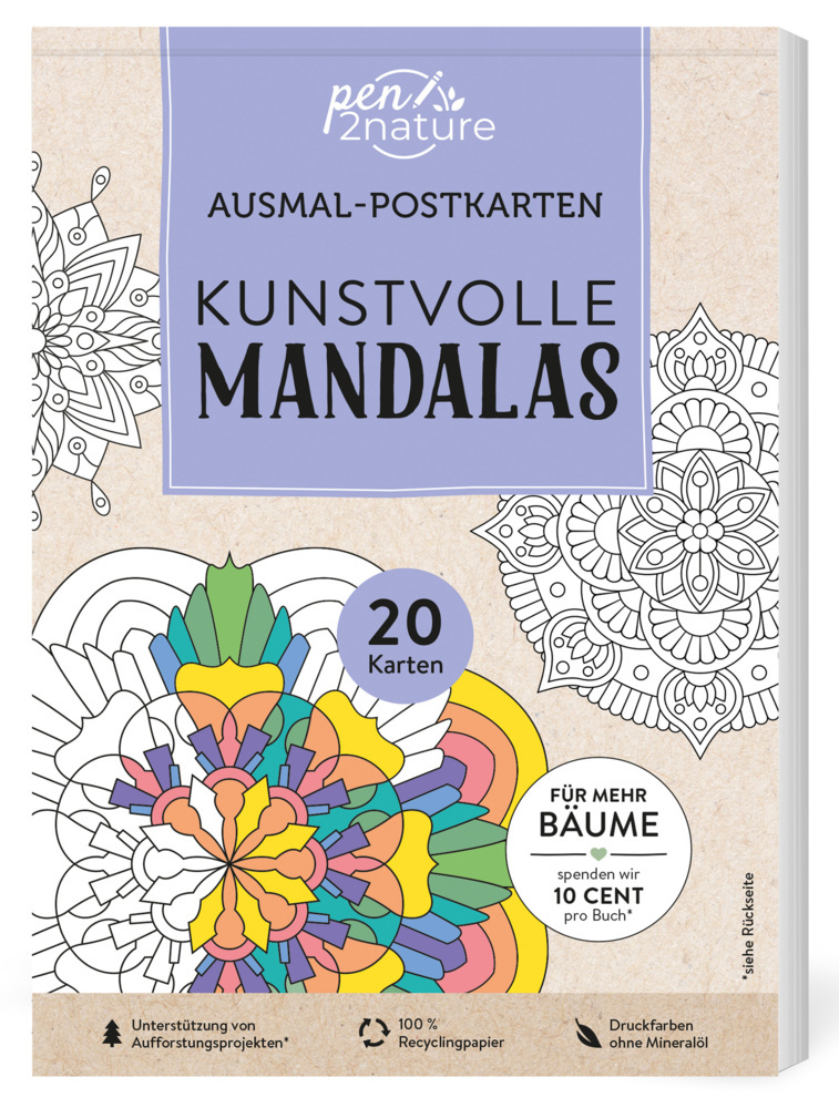 Ausmal-Postkarten Kunstvolle Mandalas | 20 Karten main product photo