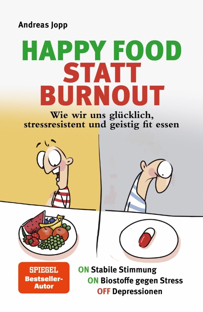 Happy Food statt Burnout - Wie wir uns glücklich, stressresistent und geistig fit essen. Stress, Müdigkeit, Konzentration, Depressionen mit Ernährung verbessern. Superfoods für Gehirn & Psyche main product photo