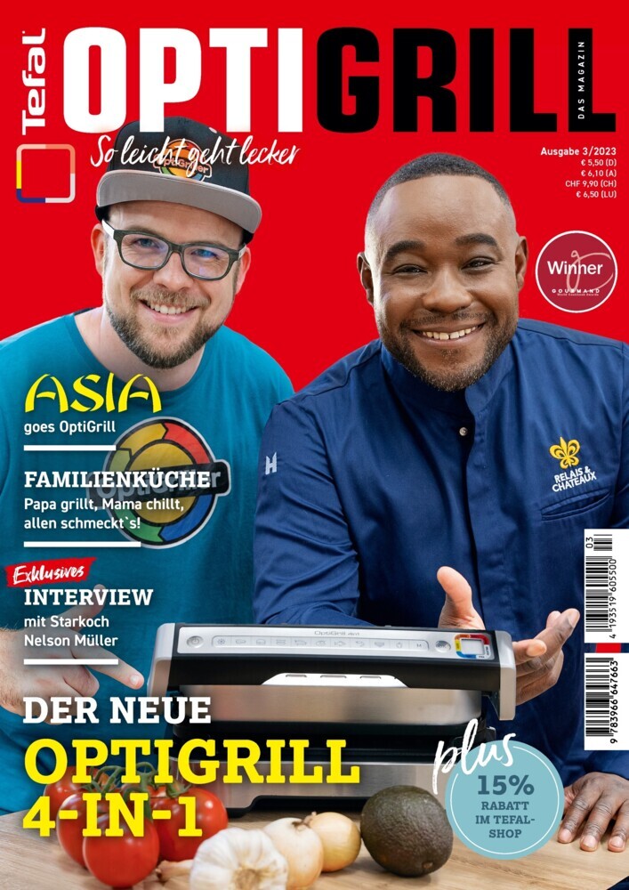 OptiGrill Magazin: So leicht geht lecker. Der neue OptiGrill 4-in-1. Mit Starkoch Nelson Müller und Benni Hetterich "Der OptiGriller" main product photo
