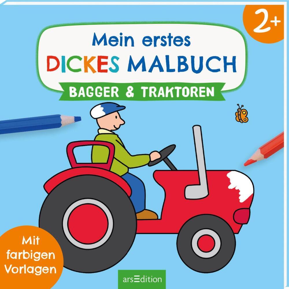 Mein erstes dickes Malbuch ab 2 - Bagger und Traktoren main product photo