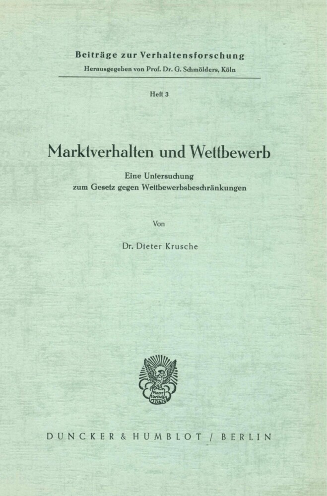 Marktverhalten und Wettbewerb. main product photo
