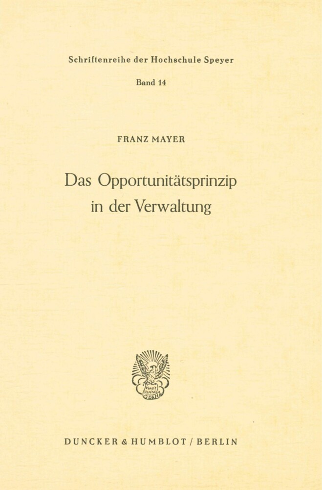 Das Opportunitätsprinzip in der Verwaltung. main product photo