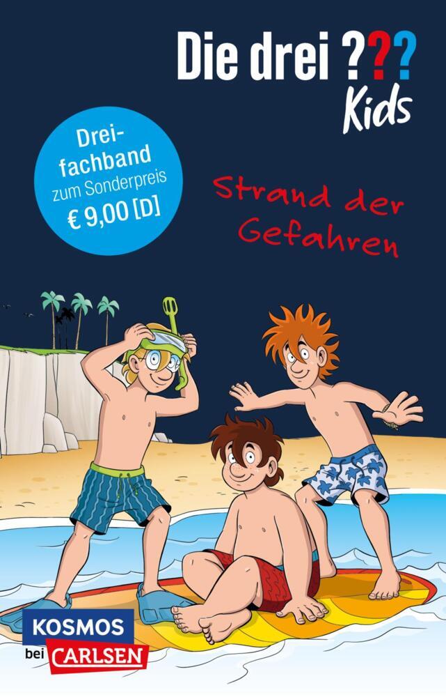 Die drei ??? Kids: Strand der Gefahren. Dreifachband. (Enthält die Bände: Achtung, Strandräuber!, Insel der Haie, Surfstrand in Gefahr) main product photo