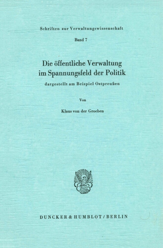 Die öffentliche Verwaltung im Spannungsfeld der Politik, main product photo