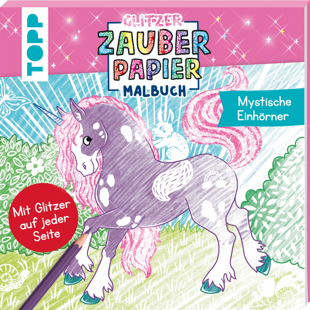 Glitzer Zauberpapier Malbuch Mystische Einhörner main product photo